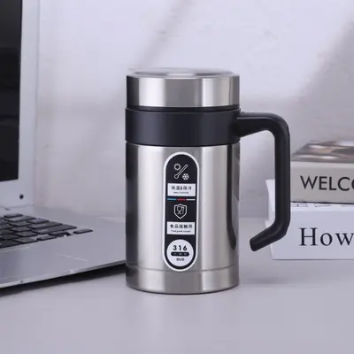Thermobecher aus 304er Edelstahl mit Griff und Teesieb - 7