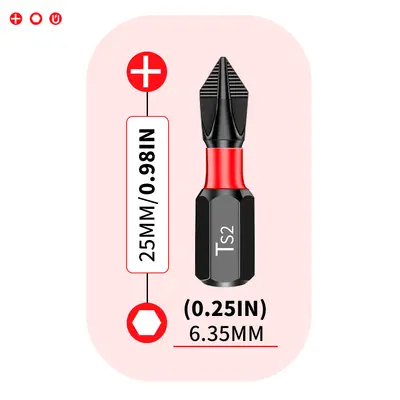 PH2 cross bit set, 25-150mm, strong magnetic - 8