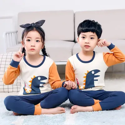 Kinder-Pyjama-Set aus Reiner Baumwolle für Herbst und Winter