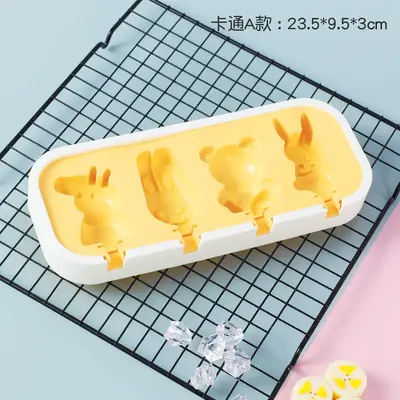 Food-grade silicone ice cream mold homemade ice cream popsicle children's cartoon cheese stick mold - 9