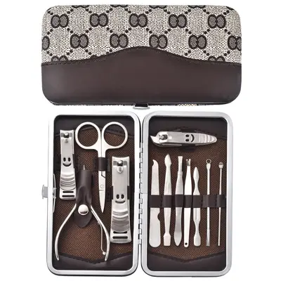 Set aus 12 Edelstahl-Nagelscheren, komplettes Maniküre- und Pediküre-Werkzeugset, Beauty-Set mit Nagelscheren und Nagelschereset - 12
