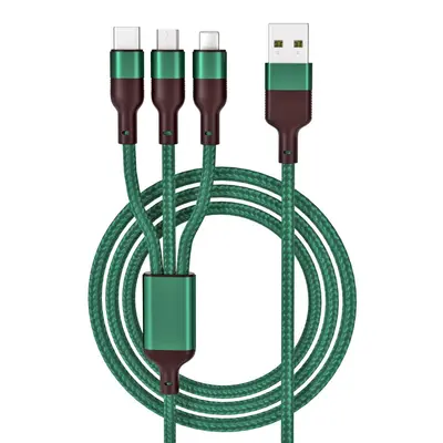 100W Super-Schnellladedatenkabel 3-in-1 6A Blitzladung bedrucktes Logo kleine Geschenk 1-3er geflochtenes Ladekabel