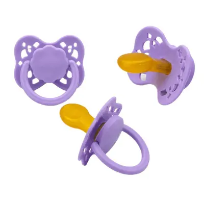 Hollow Baby Pacifier, Natural Latex Nipple with PP Shield, Anti-Colic