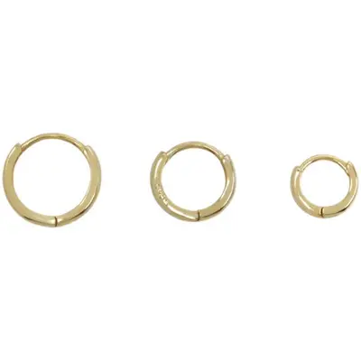 925 Silver Hoop Earrings Korean Style Hypoallergenic - 5