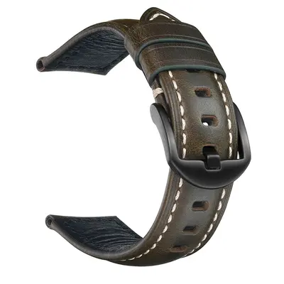 El Yapımı Retro Hakiki Deri Saat Kayışı, Yağlı Mumlu, 18-26 mm - 11