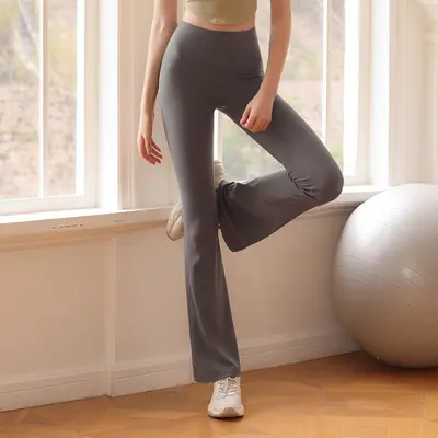 Kadın Bel Daraltmalı Kloş Yoga Pantolonu, Yüksek Elastikiyet