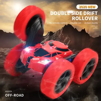 Double-Sided Stunt 4WD Remote Control Car, 360-Degree Flip, with Lights