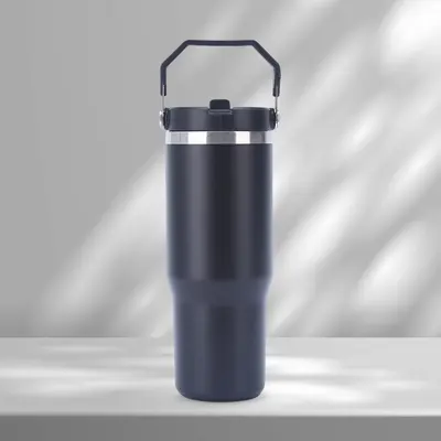 W-40 Çift İçecekli Termos Bardak, 304 Paslanmaz Çelik, 30 oz, Pipetli - 8