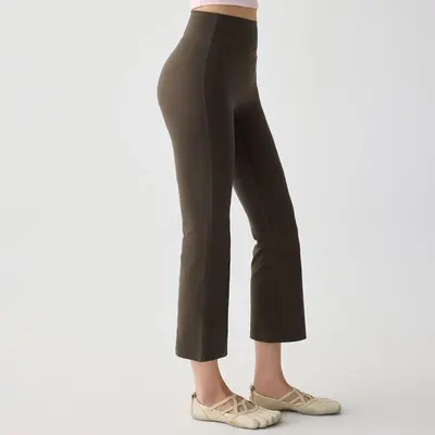 Kadın yoga taytı micro flare yüksek bel hızlı kuruyan 7/8 uzunluk