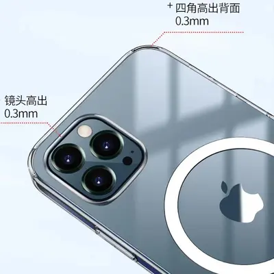 Transparente Magnethülle für iPhone 13 und 14, kabelloses Laden kompatibel