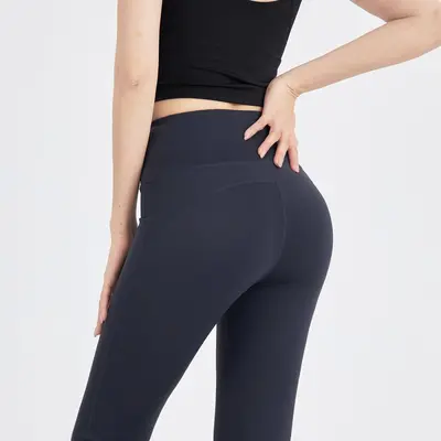 Flared Trousers Women High Waist Slim Fit Micro Flare Pants High Stretch Sports Fitness Slimming Breathable Yoga Pants