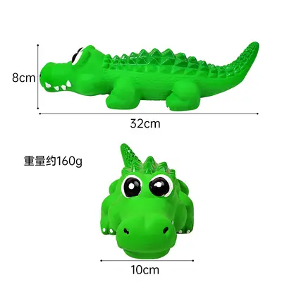 Latex Squeaky Crocodile Dog Toy, Realistic Design, Stress Relief - 8