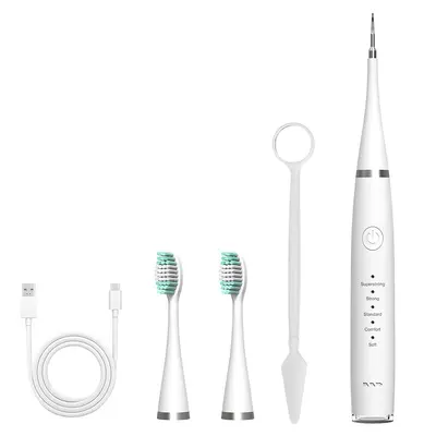 Home ultrasonic teeth cleaner, 5-speed, 2-in-1 tartar removal - 6