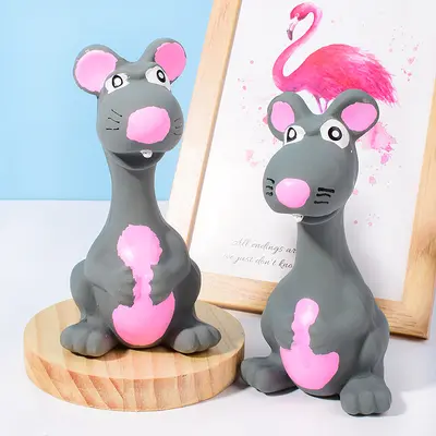 Squeaky Latex Standing Mouse Dog Toy - 4
