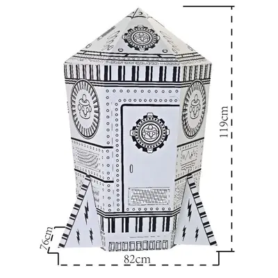 DIY Graffiti Uzay Roketi Oluklu Karton 3D Yapboz, Çocuk Eğitici Oyun Evi - 5