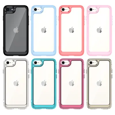 Renkli Apple SE2 cep telefonu kılıfı için uygundur SE3 cep telefonu kılıfı IP6/6S her şey dahil akrilik saf renk anti-6S Plus - 6