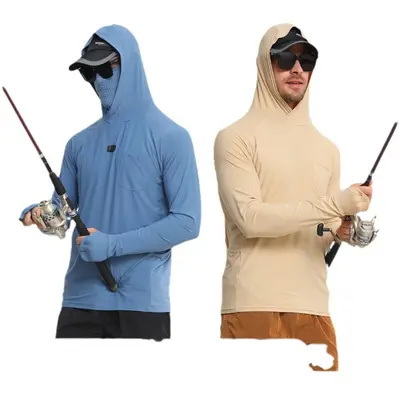 Men's Long Sleeve Fishing Sun Protection Shirt, Quick-Dry, UV Protection