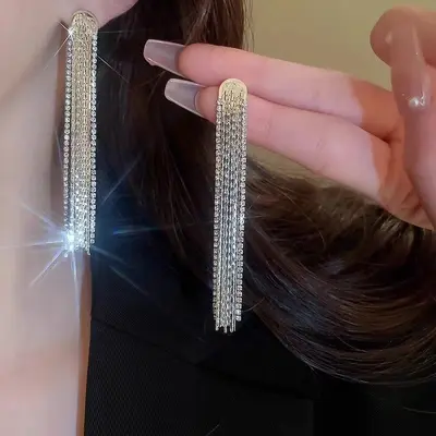 Long Tassel Earrings Autumn Winter Collection - 10