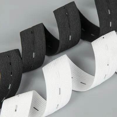 White Button Elastic Band, for Baby and Maternity Wear, Adjustable - 4