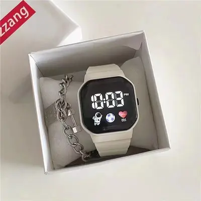 Technologie-inspirierte Uhr für Frauen, hochwertige Studentenparty-Modedesign Nische Einhorn-Astronaut elektronische Uhr. - 7