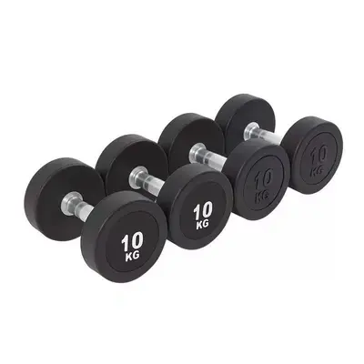 Fabrika Doğrudan Satış Kauçuk Kaplamalı Yuvarlak Başlı Dumbbell Erkek Ev Gym Dumbbell Seti Fitness Özel Katı Dökme Demir - 10