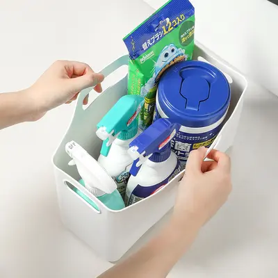 日式软质手提收纳盒厨房橱柜可叠加杂物收纳篮家用多功能收纳盒子