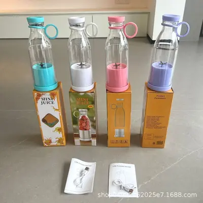 Sınır ötesi elektrikli sıkacağı 6 bıçaklı mini siklon sıkacağı bardak ev tipi taşınabilir çok fonksiyonlu meyve suyu bardağı
