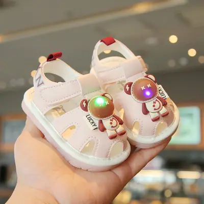 Weiche Lauflernschuhe für Babys, rutschfeste atmungsaktive Sommersandalen