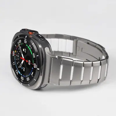 Samsung Galaxy Watch8 Compatible 47mm Rubber and Stainless Steel Watch Strap - 8