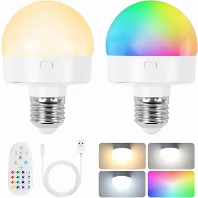 Şarjlı RGB Ampul Uzaktan Kumandalı Kablosuz