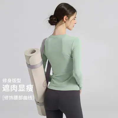 瑜伽服女2026夏季新款长袖修身跑步运动普拉提训练健身上衣批发