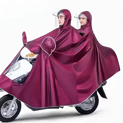 Yağmurluk tam vücut, elektrikli araç motosiklet, uzun kalın, tek veya çift kişi - 6