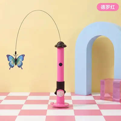 Butterfly Automatic Cat Teaser Wand with Light and Feathers - 7