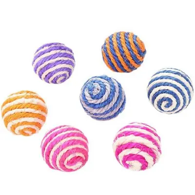 Sisal Cat Toy Ball for Teeth Grinding and Boredom Relief - 6