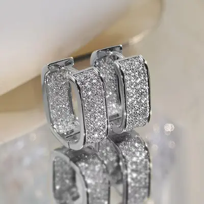 U-förmige Zirkonia-Ohrklemmen für Damen mit Luxus-Design - 7