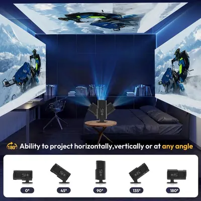 projector Uluslararası Sürüm Akıllı Kompakt Projeksiyon Makinesi WiFi Mini Taşınabilir HD Projeksiyon Cihazı Ev Tipi Portatif