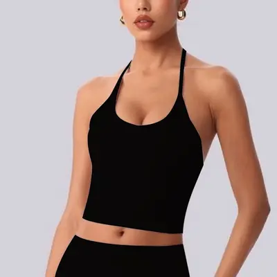 Yoga-Set mit Neckholder-Top und High-Waist-Hose - 11