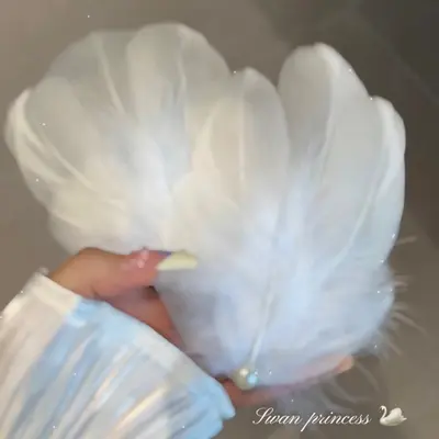 White Feather Hair Clip for Women, Ballet Performance Swan Accessory - 7