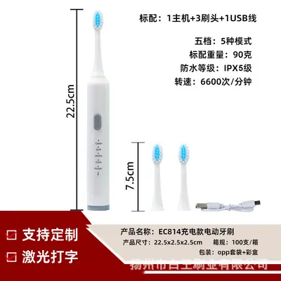 Sonic Electric Toothbrush, Lithium Battery, Rechargeable - 10