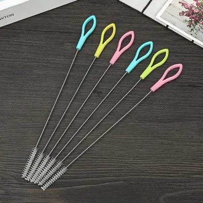 Edelstahl-Strohhalmbürste mit Nylon-Flaschenbürste - 3