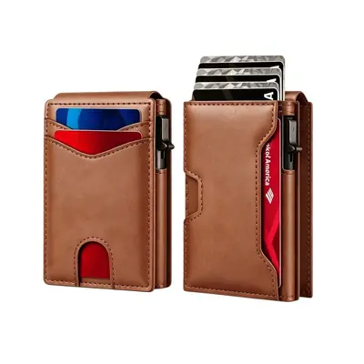 Amazon New Men's Card Holder Wallet RFID Anti-Theft Automatic Pop-Up Card Case Cross-Border High-End Wallet Card Holder - 8