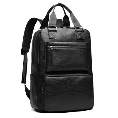 Herren-Leder-Rucksack, Laptoptasche, Business - 7
