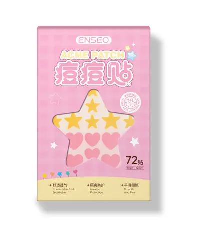ENSEO Star & Heart Invisible Hydrocolloid Acne Concealer Patch, Round, PE - 8