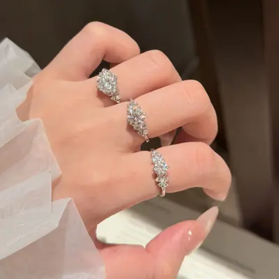 925 gümüş moissanit yüzük 1 karat kadın evlenme teklifi