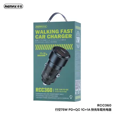 REMAX Xingkong 75W Car Charger, PD45W+QC30W Fast Charging, RCC360