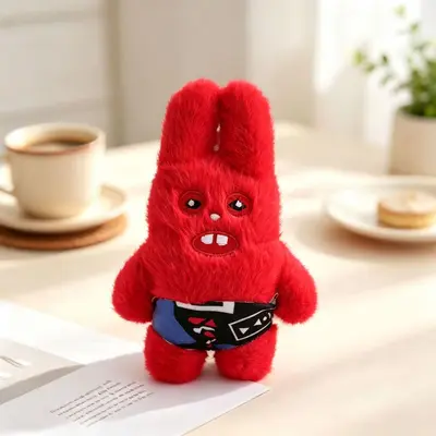 Cute Big-Tooth Monster Plush Keychain, Cartoon Bag Charm - 10
