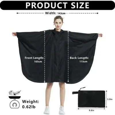 Japon ve Kore moda unisex panço yağmurluk açık bisiklet yürüyüş panço hafif baskılı fermuarlı yağmurluk panço
