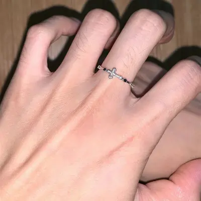 Cross design minimalist open ring for women