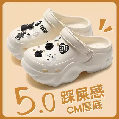 Women's Cartoon Hole Slippers, EVA, Non-Slip Thick Sole, Summer 2025