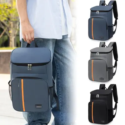 Großer Rucksack mit Isolierfunktion, Aluminium-Außenseite, Liefertasche für Takeaway, tragbar für Outdoor und Picknick - 4